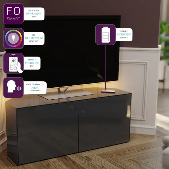 Corner TV Unit with LED Lighting - Grey