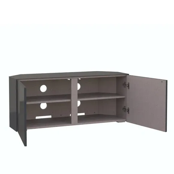 Corner TV Unit with LED Lighting - Grey