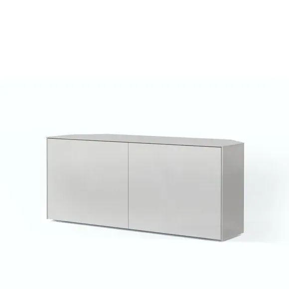 Corner TV Unit with LED Lighting - White