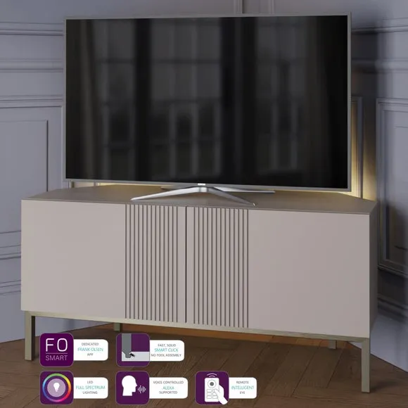 Corner TV Unit with Smart Features - Grey