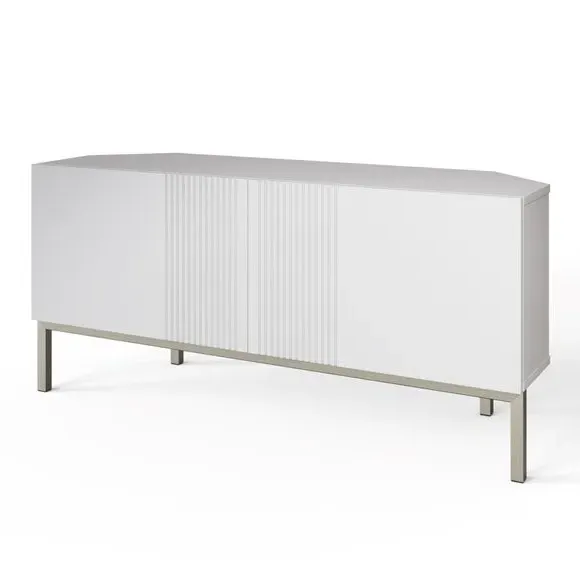Corner TV Unit with Smart Features - White