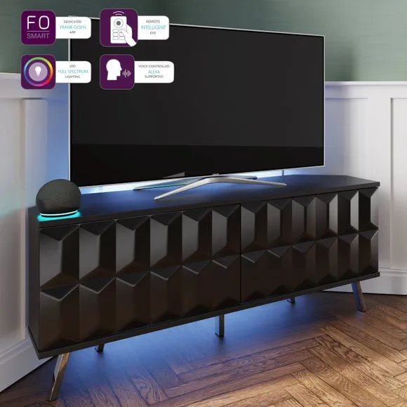 Corner TV Unit with Smart LED - Black