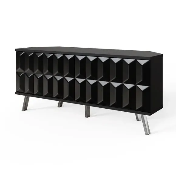 Corner TV Unit with Smart LED - Black