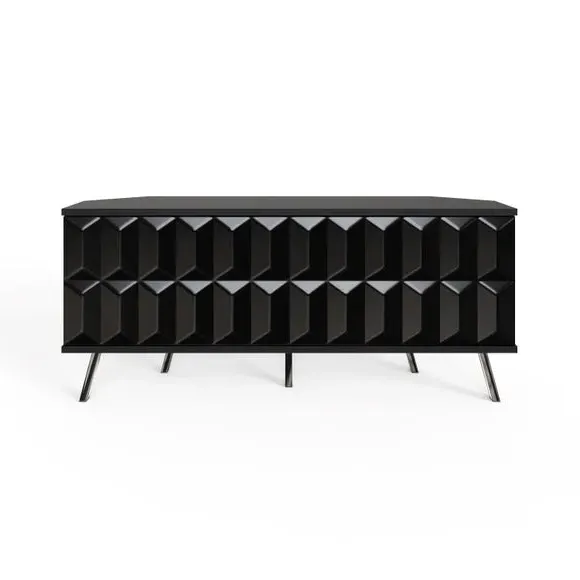 Corner TV Unit with Smart LED - Black