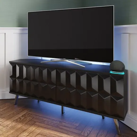 Corner TV Unit with Smart LED - Black image