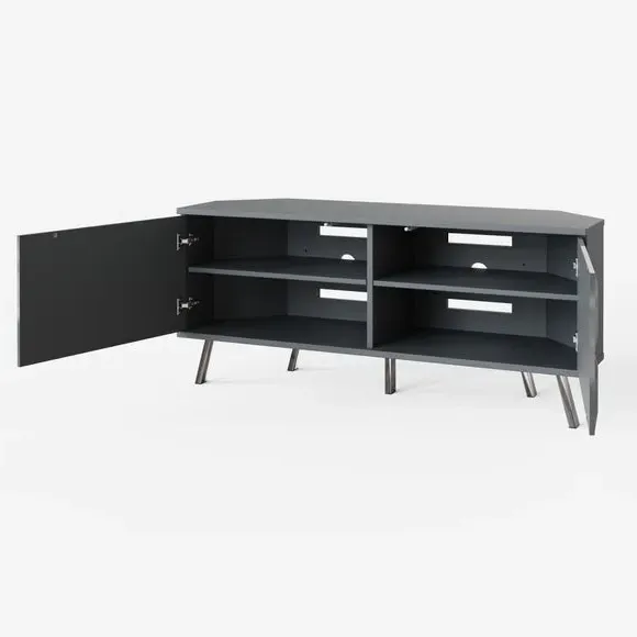 Corner TV Unit with Smart LED - Grey