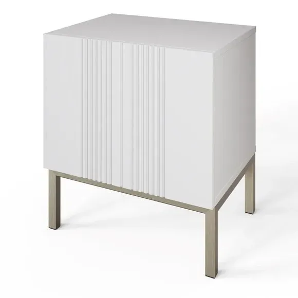 Lamp Table with Smart Features - White
