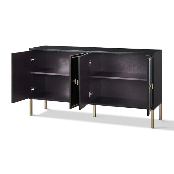 Large Sideboard with LED Lighting - Black