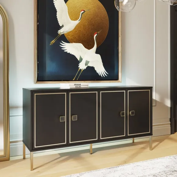 Large Sideboard with LED Lighting - Black image