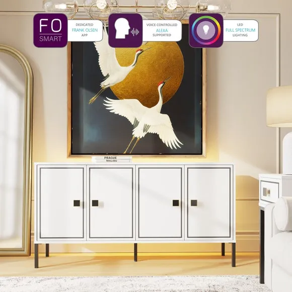 Large Sideboard with LED Lighting - White