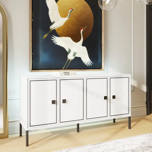 Large Sideboard with LED Lighting - White