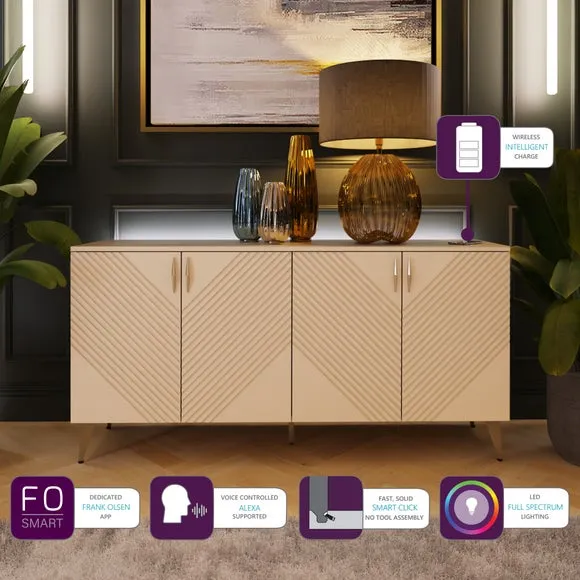 Large Sideboard with Smart LEDs - Antique White