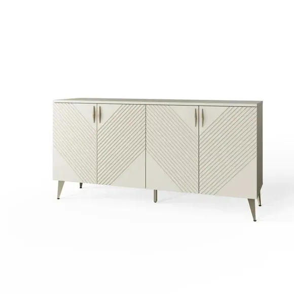 Large Sideboard with Smart LEDs - Antique White