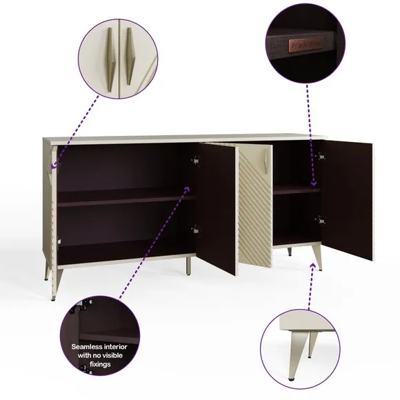 Large Sideboard with Smart LEDs - Antique White