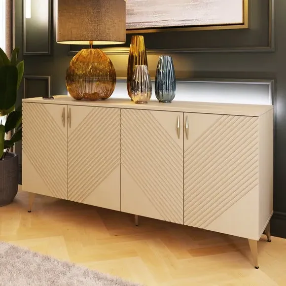 Large Sideboard with Smart LEDs - Antique White