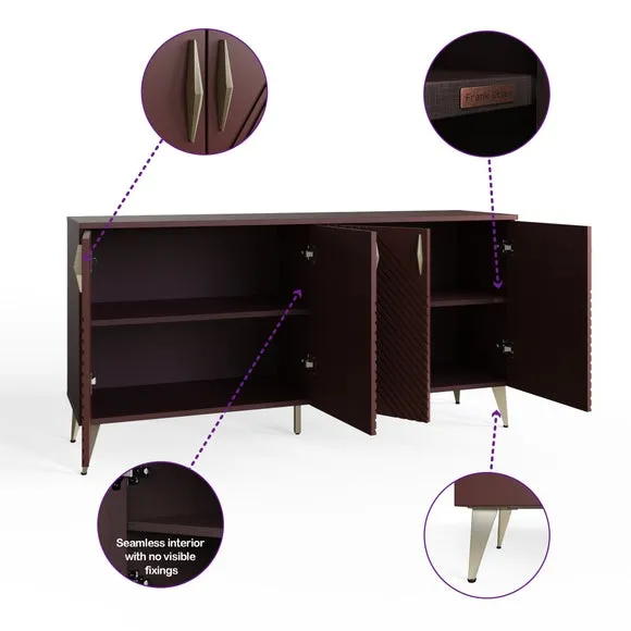 Large Sideboard with Smart LEDs - Deep Mulberry