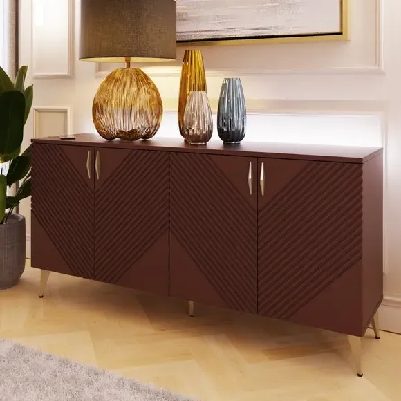 Large Sideboard with Smart LEDs - Deep Mulberry image