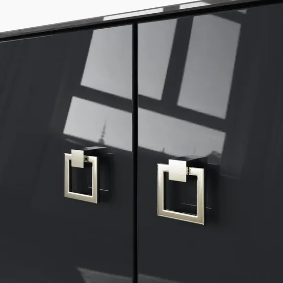 Large Smart Sideboard with LED - Black, Glass