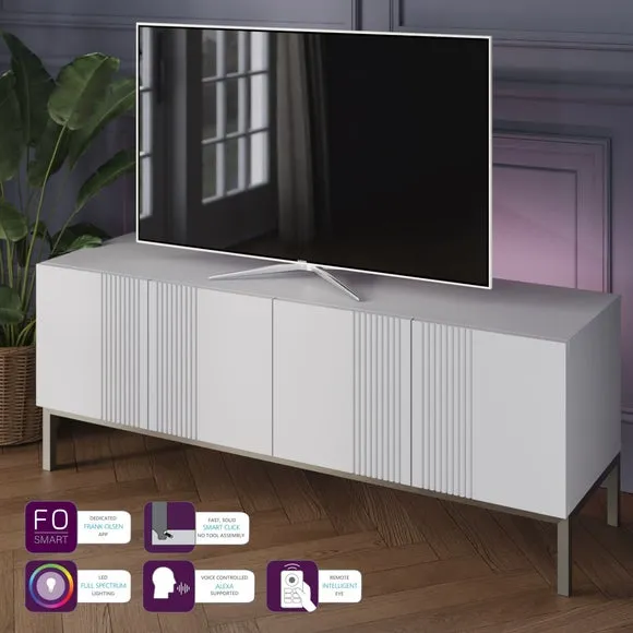 Large Smart TV Unit with App Control - White