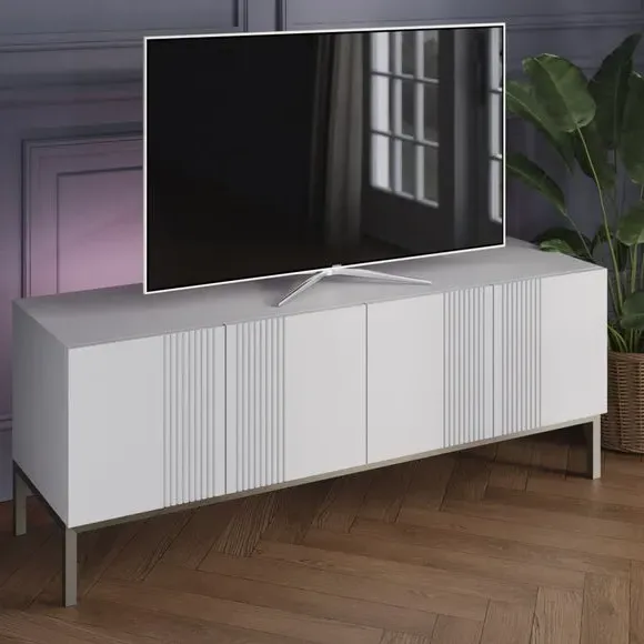 Large Smart TV Unit with App Control - White