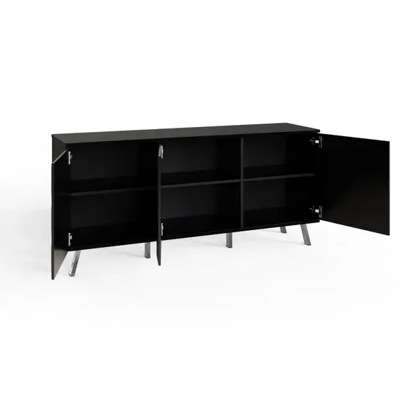 LED Sideboard with Wireless Charger - Black