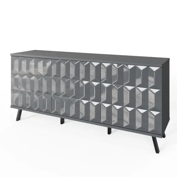 LED Sideboard with Wireless Charger - Grey