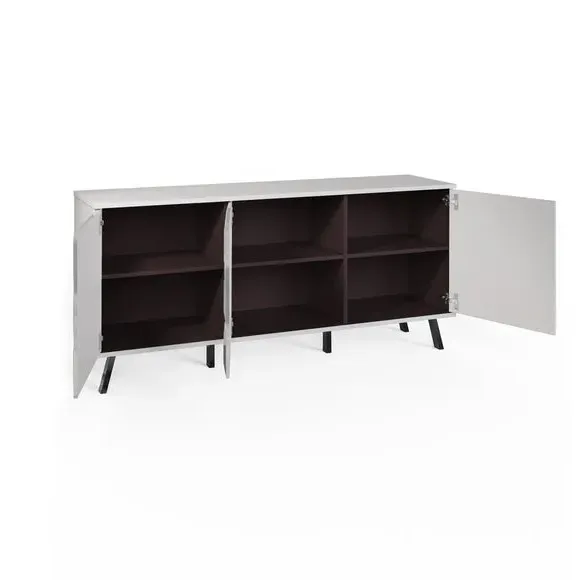 LED Sideboard with Wireless Charger - White