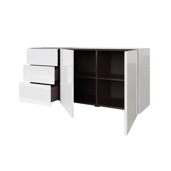 LED Sideboard with Wireless Charging - White