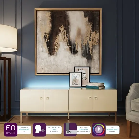 Low Smart TV Unit with LED Lights - Alabaster