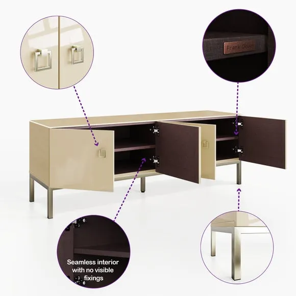 Low Smart TV Unit with LED Lights - Alabaster