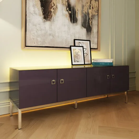 Low Smart TV Unit with LED Lights - Midnight
