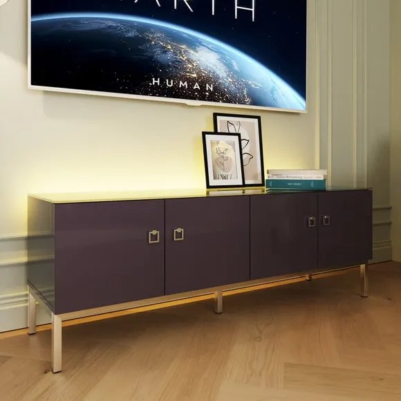 Low Smart TV Unit with LED Lights - Midnight