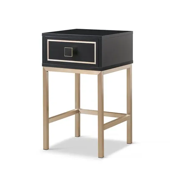 Side Table with LED Lighting - Black