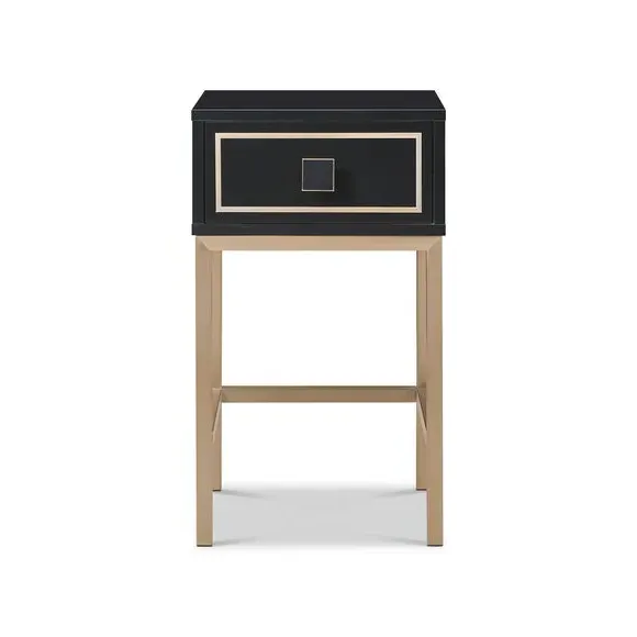 Side Table with LED Lighting - Black