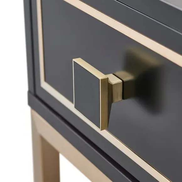 Side Table with LED Lighting - Black