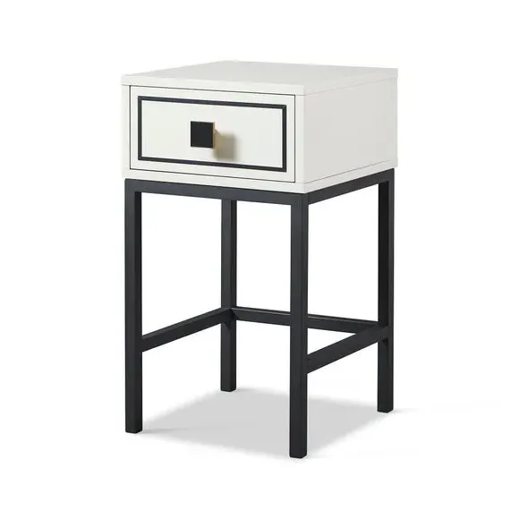 Side Table with LED Lighting - White