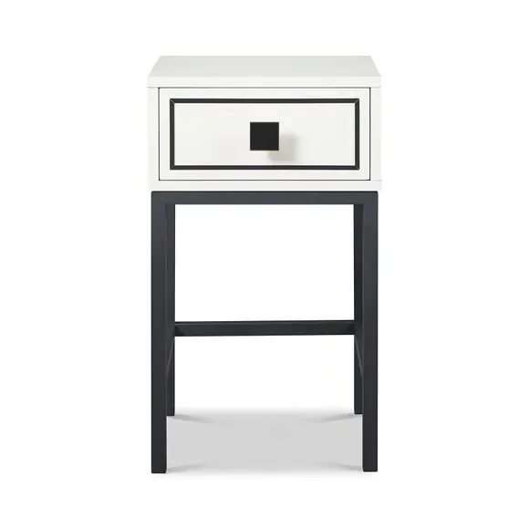 Side Table with LED Lighting - White