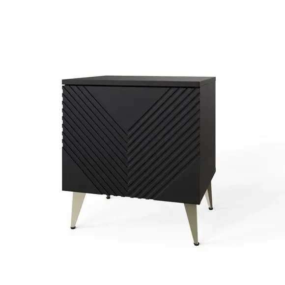 Side Table with Smart LED & Charging - Midnight