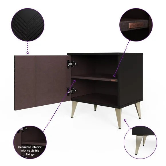 Side Table with Smart LED & Charging - Midnight