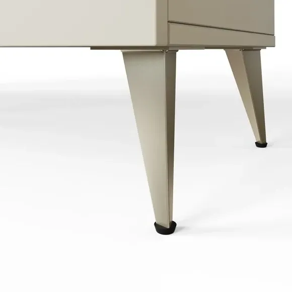 Side Table with Smart LED & Charging - White