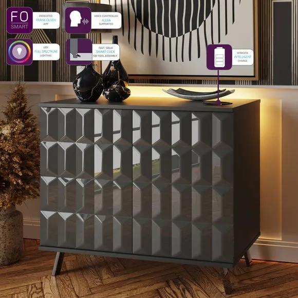Small Sideboard with LED Lighting - Grey