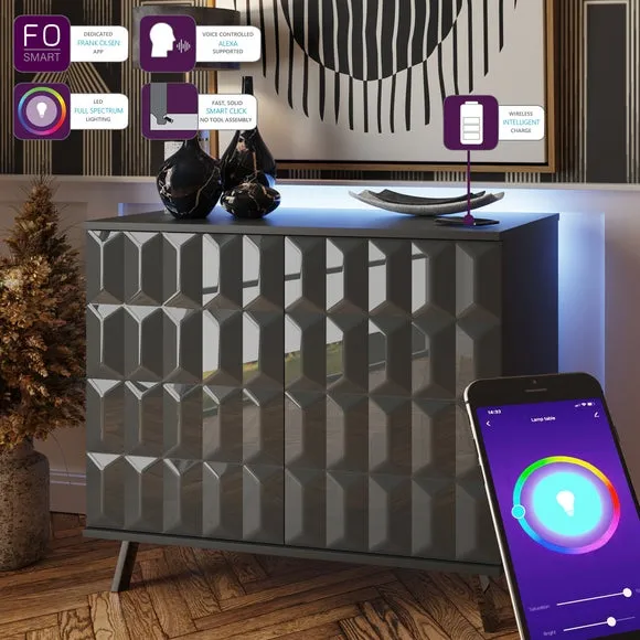 Small Sideboard with LED Lighting - Grey