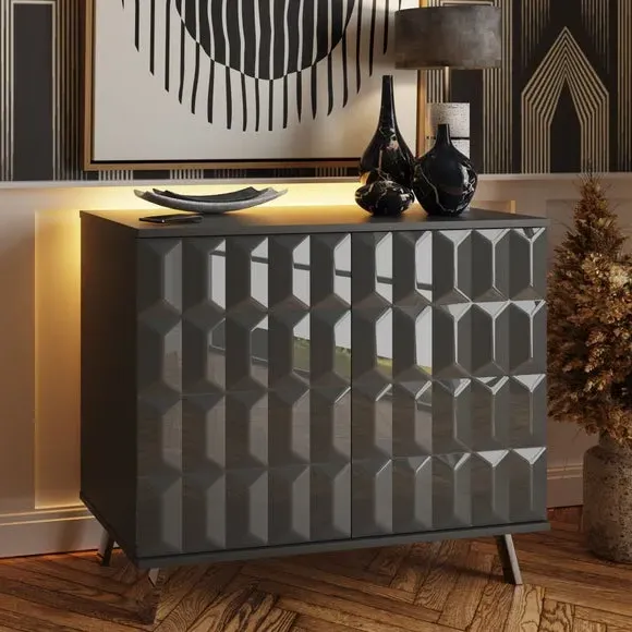 Small Sideboard with LED Lighting - Grey