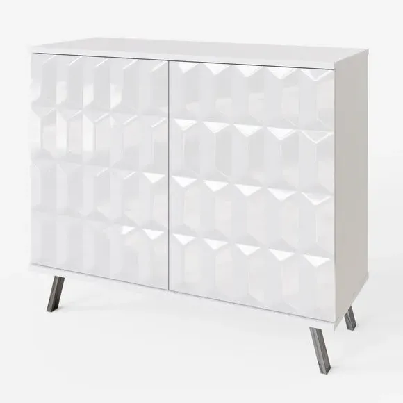 Small Sideboard with LED Lighting - White