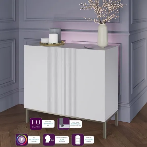 Small Smart Sideboard with Lighting - White