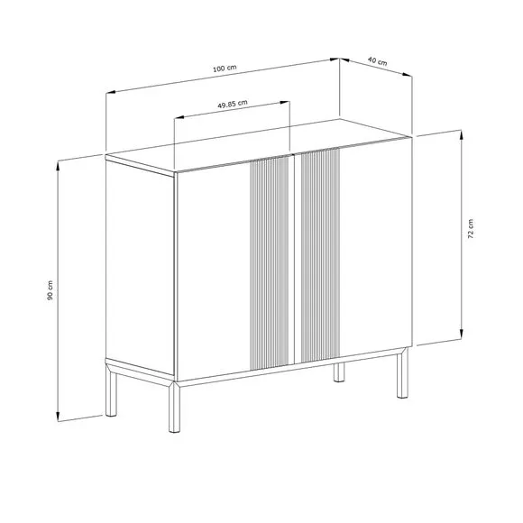 Small Smart Sideboard with Lighting - White