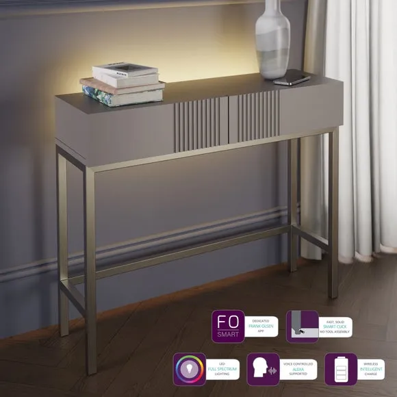 Smart Console Table with Drawers - Grey