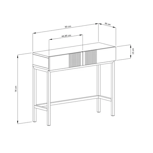 Smart Console Table with Drawers - Grey