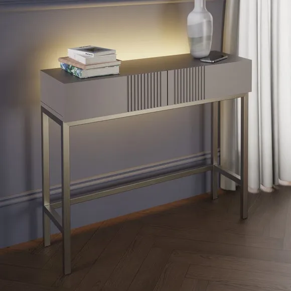 Smart Console Table with Drawers - Grey image