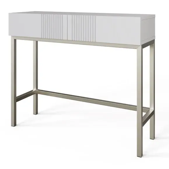 Smart Console Table with Drawers - White